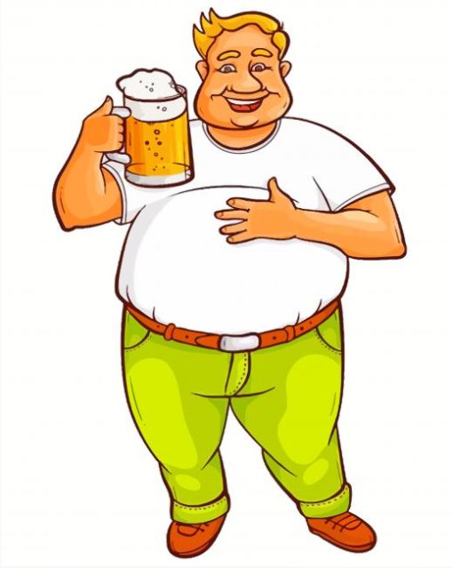 Fat Man Drinking Beer Art Diamond Paintings