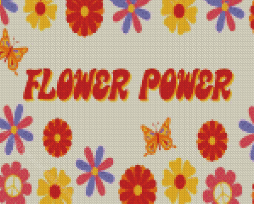 Flower Power Quote Diamond Paintings