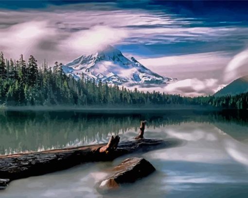 Foggy Mt Hood Lost Lake Diamond Paintings