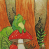 Frog On Mushroom Art Diamond Paintings