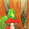 Frog On Mushroom Art Diamond Paintings