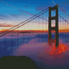 Golden Gate Bridge In Fog At Sunset Diamond Paintings