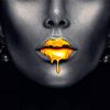 Golden Lips Diamond Paintings