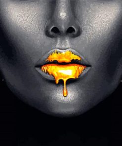 Golden Lips Diamond Paintings