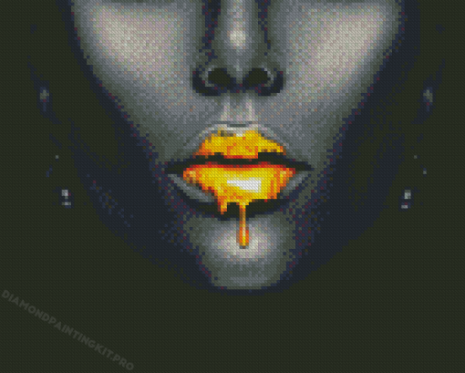 Golden Lips Diamond Paintings