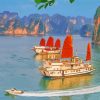 Ha Long Bay Vietnam Boats Diamond Paintings