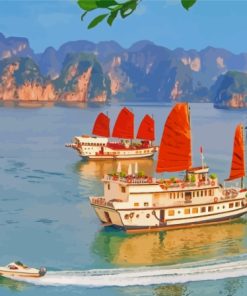 Ha Long Bay Vietnam Boats Diamond Paintings