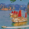 Ha Long Bay Vietnam Boats Diamond Paintings