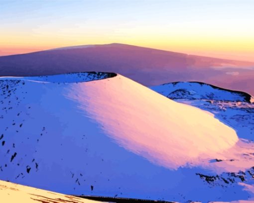 Hawaii Snowy Mountain Diamond Paintings