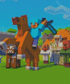 Horse Minecraft Game Diamond Paintings
