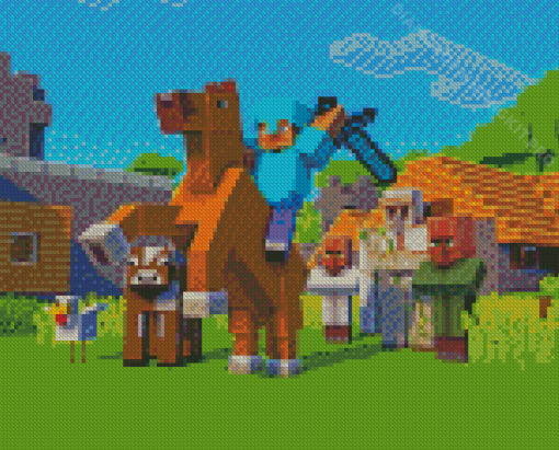 Horse Minecraft Game Diamond Paintings