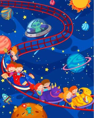 Kids Space Roller Coaster Diamond Paintings