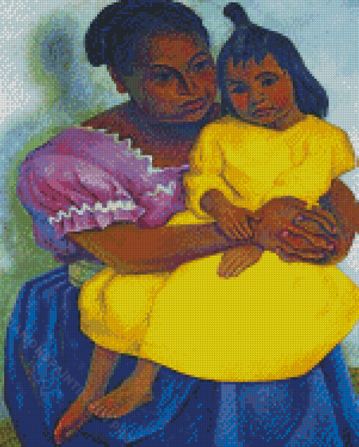 Latina Mother And Child Diamond Paintings