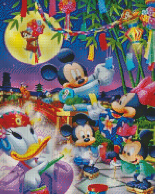 Mickey And Minnie In Japan With Friends Diamond Paintings