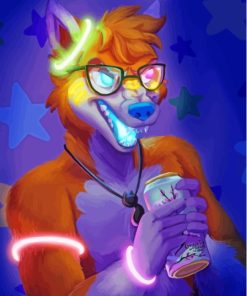 Neon Fox Animal Diamond Paintings