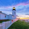 Pemaquid Point Bristol At Sunset Diamond Paintings