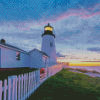 Pemaquid Point Bristol At Sunset Diamond Paintings