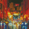 Rainy City At Night Abstract Diamond Paintings