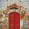 Red Old Italian Door Diamond Paintings