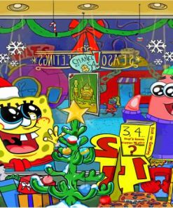 Star And SpongeBob Christmas Diamond Paintings