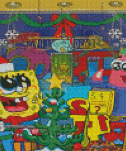 Star And SpongeBob Christmas Diamond Paintings