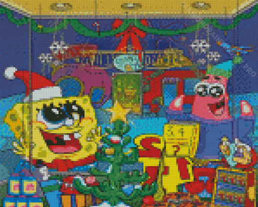 Star And SpongeBob Christmas Diamond Paintings