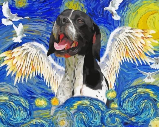 Starry Night Angel Dog Diamond Paintings