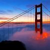 Golden Gate Bridge In Fog At Sunset Diamond Paintings
