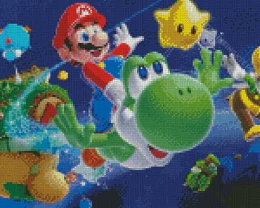 Super Mario Galaxy Game Characters Diamond Paintings