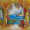 The Arches With Flowers Diamond Paintings