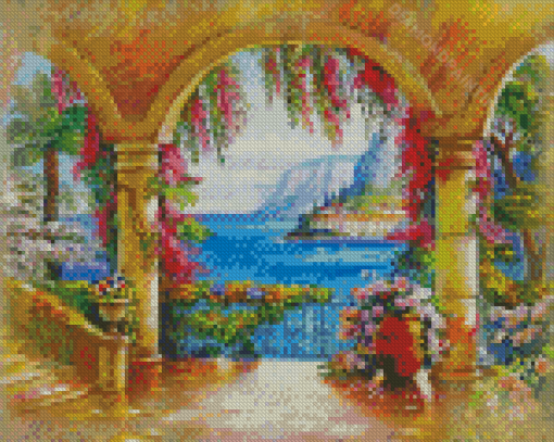 The Arches With Flowers Diamond Paintings