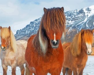 The Icelandic Ponies Diamond Paintings