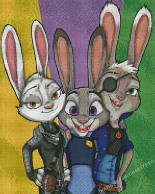 Three Bunnies Art Diamond Paintings