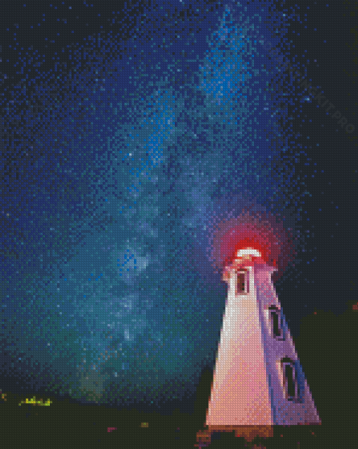 Tobermory Lighthouse At Night Diamond Paintings