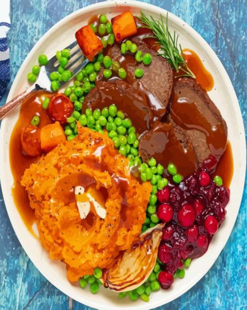 Vegan Roast Dinner Diamond Paintings