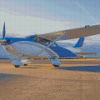 White And Blue Cessna 182 Airplane Diamond Paintings