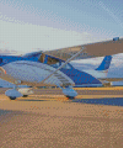 White And Blue Cessna 182 Airplane Diamond Paintings