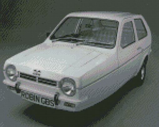 White Robin Reliant Car Diamond Paintings