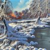Winter Snowy River Diamond Paintings