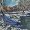 Winter Snowy River Diamond Paintings