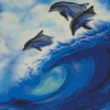 Aesthetic Dolphin In Waves Diamond Paintings