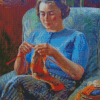 Aesthetic Lady Knitting Diamond Paintings