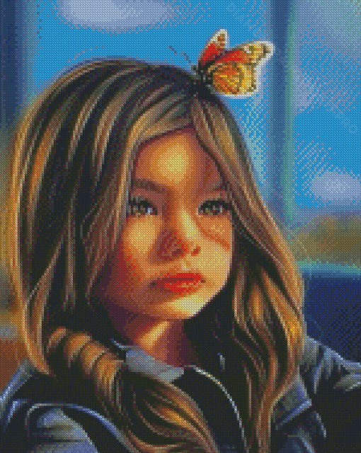 Aesthetic Cute Girl And Butterfly Diamond Paintings