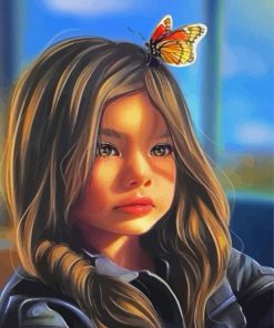 Aesthetic Cute Girl And Butterfly Diamond Paintings