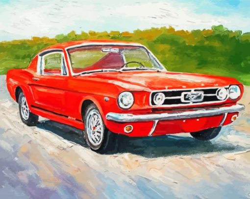 Aesthetic Red Mustang Diamond Paintings