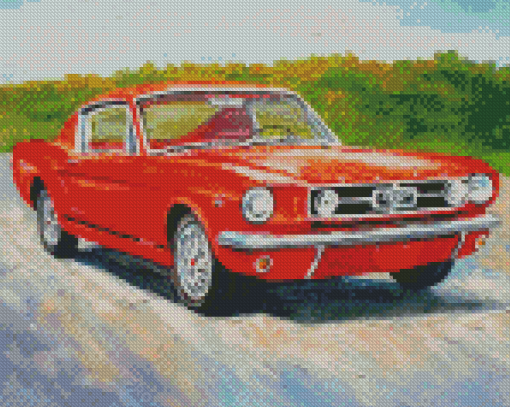 Aesthetic Red Mustang Diamond Paintings