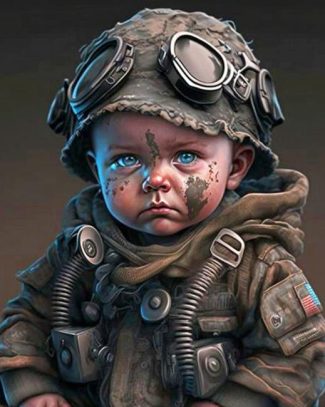 Army Little Boy Diamond Paintings