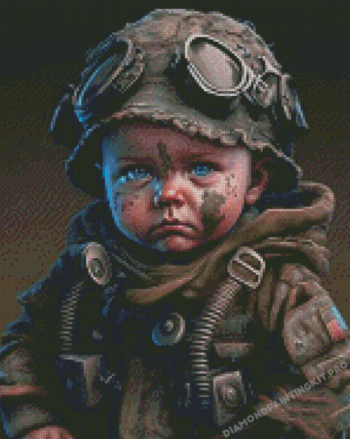 Army Little Boy Diamond Paintings