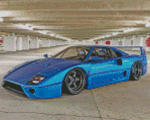 Blue Ferrari F40 Diamond Paintings