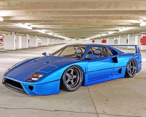 Blue Ferrari F40 Diamond Paintings